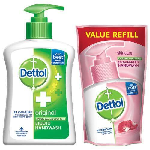 Dettol Liquid Handwash - 200 ml (Get Everyday Protection Liquid Handwash - Skincare, Refill Pack Free)